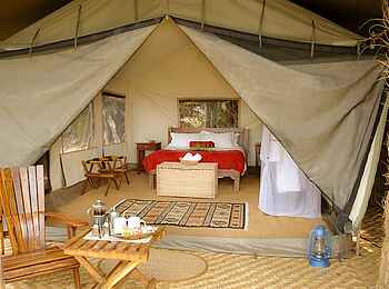 Mukambi Busanga Plains Camp: Blick in ein Gästezelt Mukambi Busanga Plains Camp: Blick in ein Gästezelt