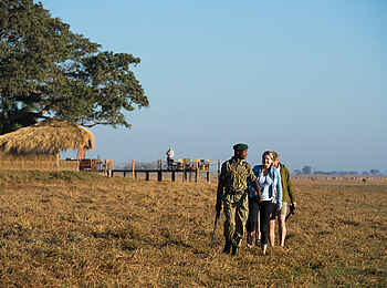 Mukambi Busanga Plains Camp: Buschwanderung vor dem Camp Mukambi Busanga Plains Camp: Buschwanderung vor dem Camp