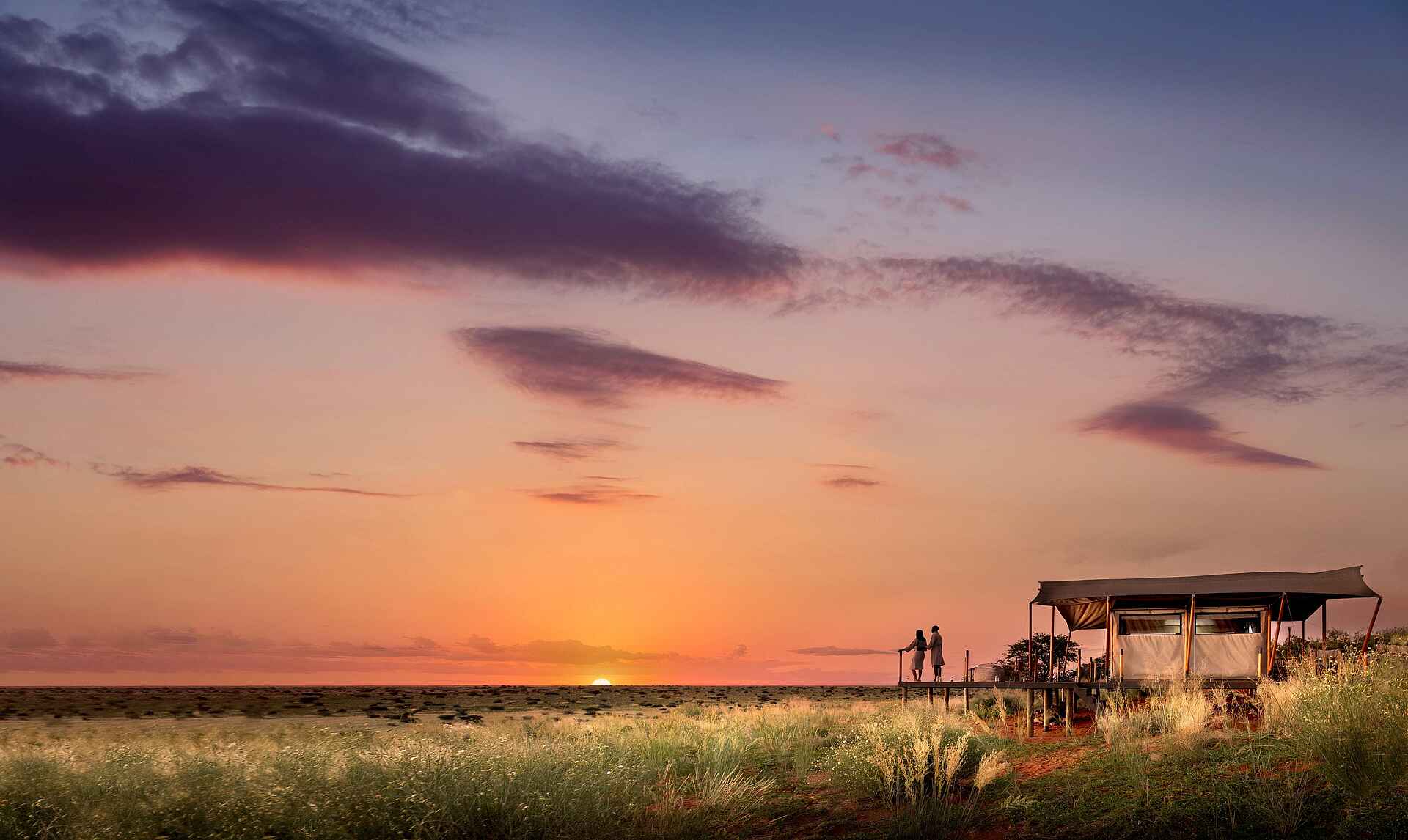 Tswalu Loapi Tented Camp: Sonnenuntergang im Star Bed