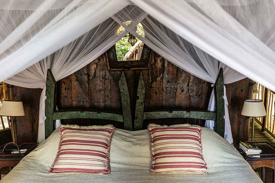 Greystoke Mahale Lodge: Doppelbett Greystoke Mahale Lodge: Doppelbett