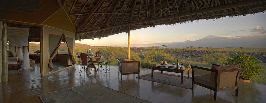 Tortilis Camp: Private House Veranda Tortilis Camp: Private House Veranda