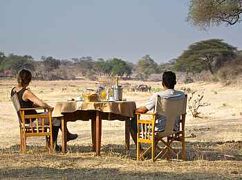 Ruaha River Lodge: Mittagessen im Busch9 Ruaha River Lodge: Mittagessen im Busch9
