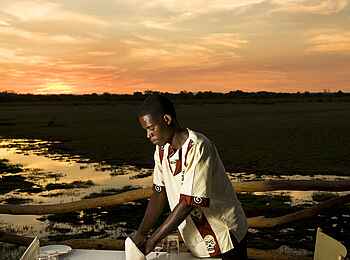 Kafunta River Lodge: Vorbereitung für das Abendessen